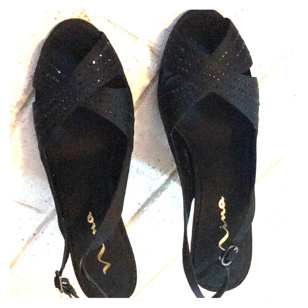 Nordstrom Nina black luster satin heels